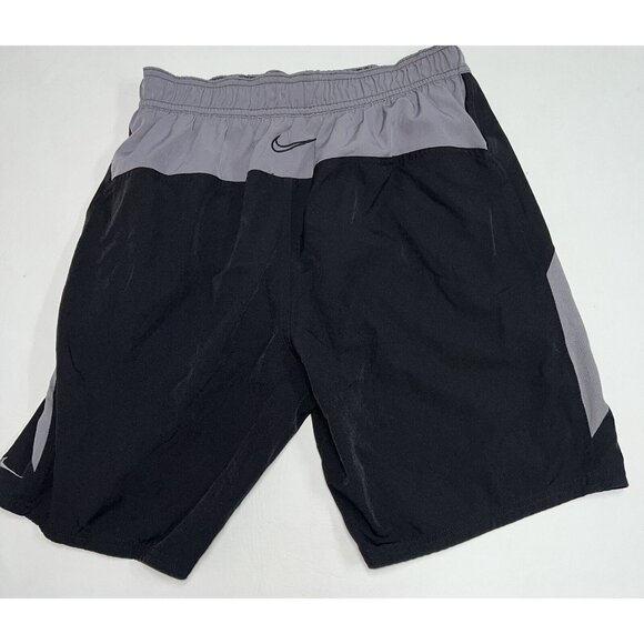 Nike Mens Swim Trunks Shorts Size M Black Gray 8 in Mesh Lining - Picture 4 of 4